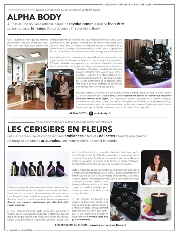 Articles Alpha Body et Les Cerisiers en Fleurs
