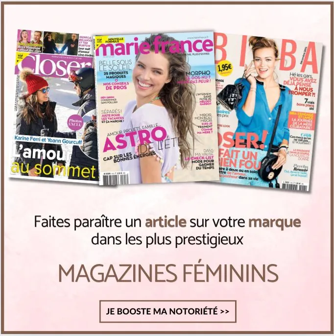 Article dans les magazines féminins